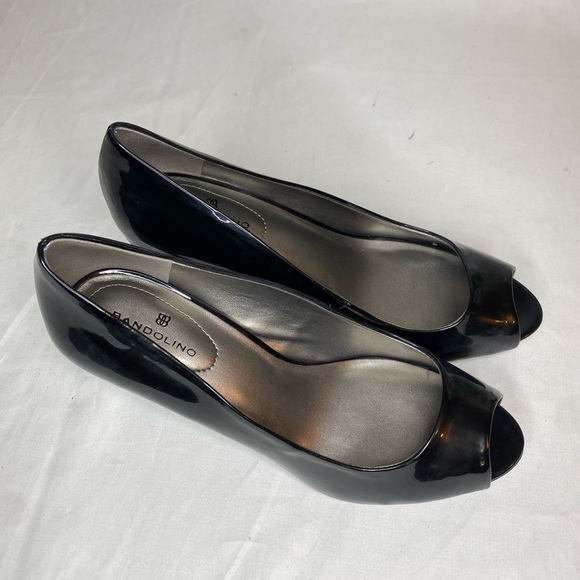 Women Bandolino Rainaa Peep Toe Black Platform Stiletto Pump Heel 10.5M - Picture 6 of 10